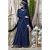 Party wear abaya with hand embroidery work- Navy blue
